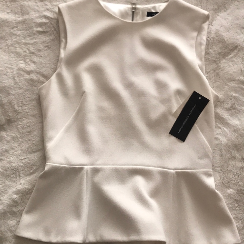 French Connection NWT white empire waist top.